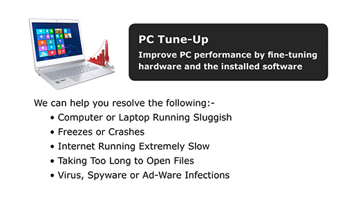 Tune-up for slow, sluggish or poorly performing computers.