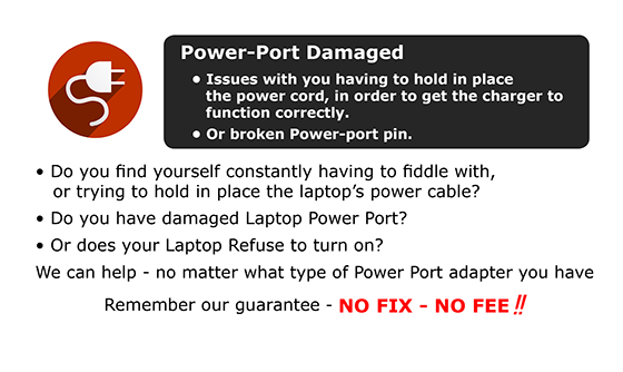 We can fix or replace your faulty power port, or any other post related issues - including USB ports