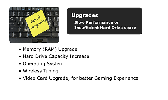 We can help you upgrade your computer software and hardware.