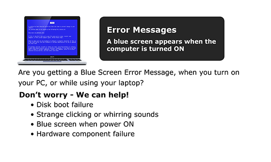 We can help resolve computer error messages.